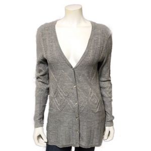 Pendleton Merino Wool Grey | Gold Cardigan Sz-M
